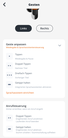 Wenn die Musiksteuerung auf der einen Seite der Tour Pro 2 liegt ... (Bild: JBL/Screenshot: Golem.de)