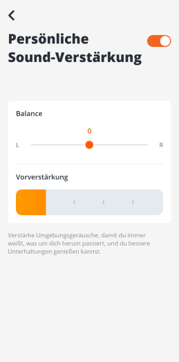 Die Tour Pro 2 erlauben eine Soundverstärkung. (Bild: JBL/Screenshot: Golem.de)