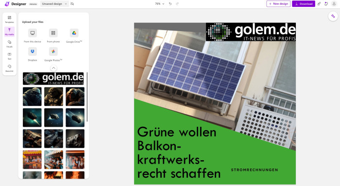 Microsoft Designer (Bild: Golem.de)