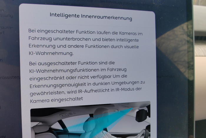 Der ET7 kann den Fahrer während der Fahrt komplett überwachen.  (Foto: Friedhelm Greis/Golem.de)