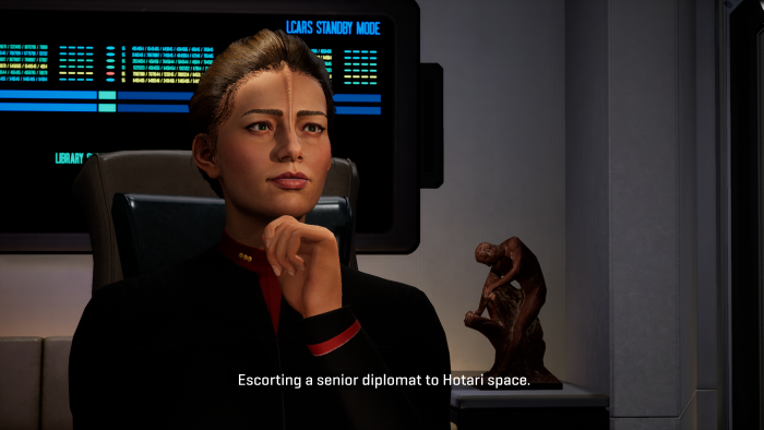 Offizierin Commander Jara Rydek an Bord der USS Resolute . (Bild: Dramatic Labs/Screenshot: Golem.de)