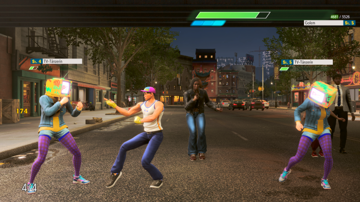 Im World-Tour-Modus kämpfen wir auf den Straßen von Metro City. (Bild: Capcom/Screenshot: Golem.de)