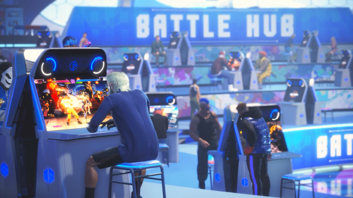 Im Battle Hub treten wir auf Automaten gegen Konkurrenten an. (Bild: Capcom/Screenshot: Golem.de)