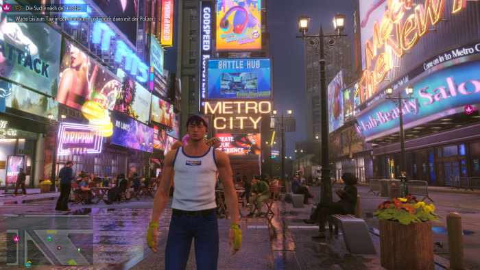 Der zentrale Platz in Metro City. (Bild: Capcom/Screenshot: Golem.de)