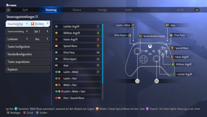 Hier können wir die Steuerung weiter verfeinern. (Bild: Capcom/Screenshot: Golem.de)