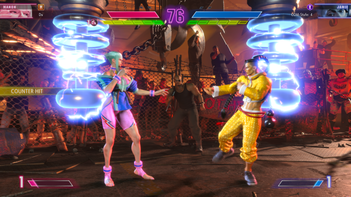 In Fighting Ground können wir Extras wie diesen Blitz-Generator-Modus aktivieren. (Bild: Capcom/Screenshot: Golem.de)