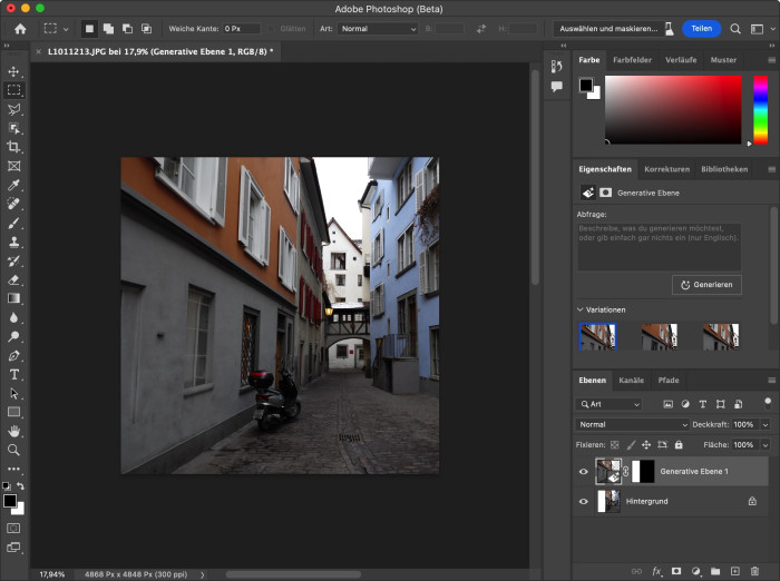 ... ein quadratisches Bild (Foto: Andreas Donath/Photoshop Beta)