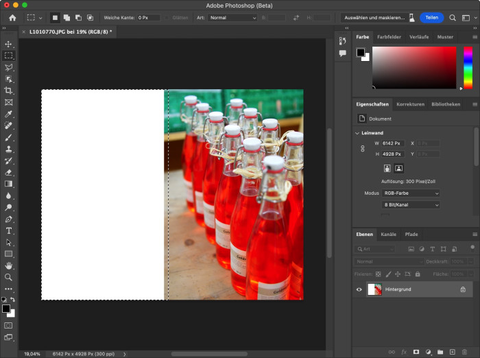 ... ein quadratisches Bild (Foto: Andreas Donath/Photoshop Beta)