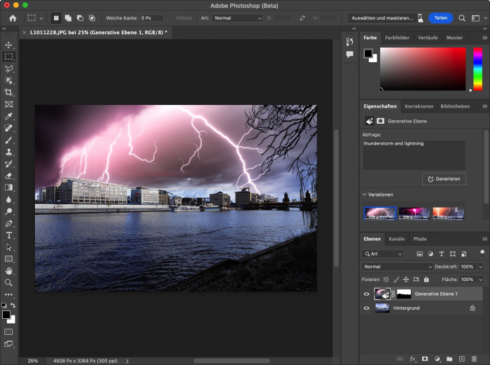Nach Austauschen des Himmels (Foto: Andreas Donath/Photoshop Beta)