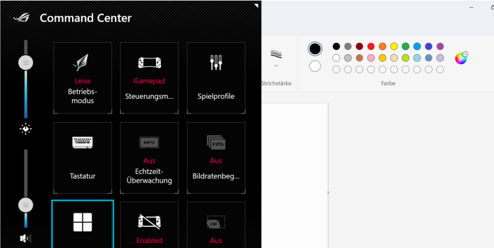 Das Command Center gibt schnellen Zugriff auf Features. (Screenshot: Oliver Nickel/Golem.de)