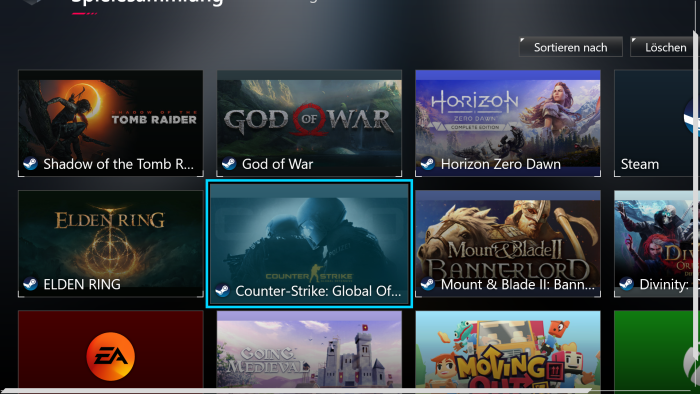 Alle Spiele in einer Übersicht (Screenshot: Oliver Nickel/Golem.de)