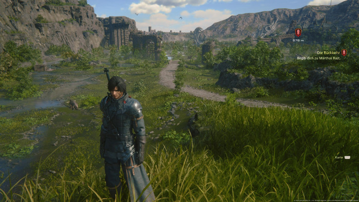 Clive in einer der Umgebungen, die ein kleines bisschen offen sind (Bild: Square Enix/Screenshot: Golem.de)