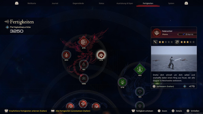 Im Spielverlauf rüsten wir immer mehr Skills auf. (Bild: Square Enix/Screenshot: Golem.de)