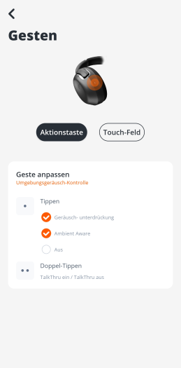 ... verbergen sich nur minimale Anpassungsmöglichkeiten. (Bild: JBL/Screenshot: Golem.de)