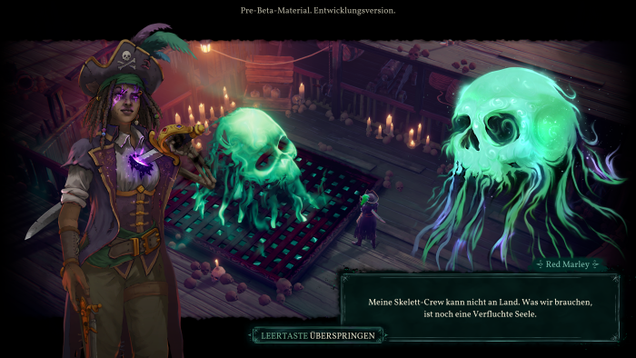 Hier unterhalten wir uns mit der Red Marley. (Bild: Mimimi Games/Screenshot: Golem.de)