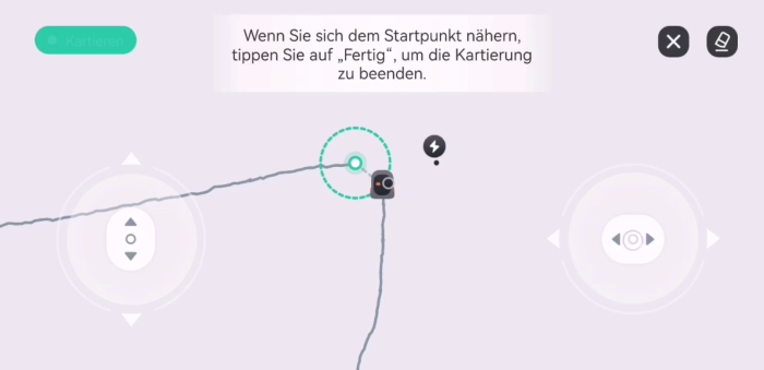 Nach dem Abzirkeln unserer Mähfläche per App-Fernbedienung kann es losgehen. (Bild: Martin Wolf/Golem.de)