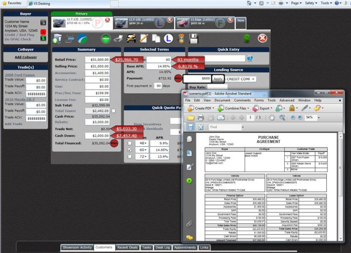 Screenshot des Finanzrechners, entwickelt bei Vinsolutions vor mehr als zehn Jahren. (Bild: Matt Watson / Vinsolutions)