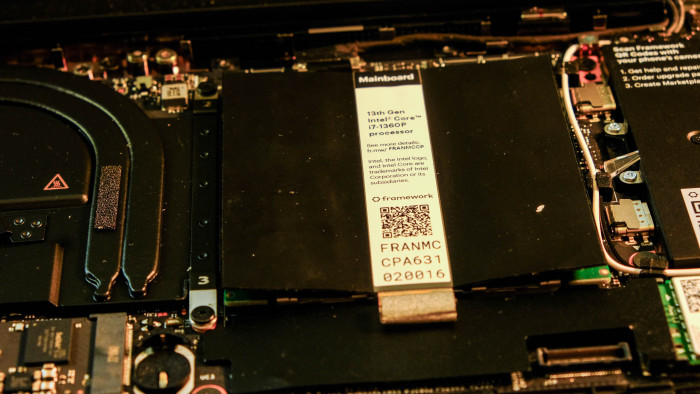 Innenansicht des Framework Laptop 13th Gen (Bild: Oliver Nickel/Golem.de)