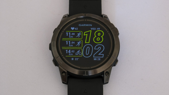 Das ist eine Always-on-Version des Zifferblatts auf der Epix 2X Pro. (Foto: Steinlechner/Golem.de)