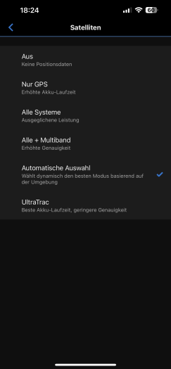 Das Menü für GPS ist auf Epix und Fenix gleich. (Bild: Garmin/Screenshot: Golem.de)