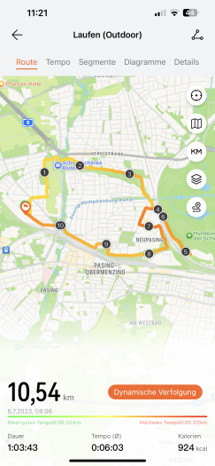 So sieht eine aufgezeichnete Strecke aus. (Bild: Huawei/Screenshot: Golem.de)