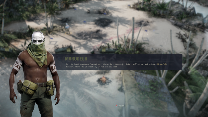 Viele Dialoge sind ziemlich morbid. (Bild: THQ Nordic/Screenshot: Golem.de)