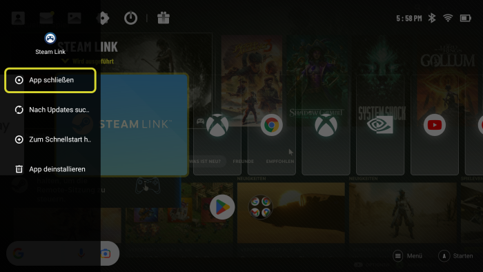 Anwendungen k&ouml;nnen wir mit einem Tastendruck aus dem Speicher werfen. (Bild: Logitech/Screenshot: Golem.de)
