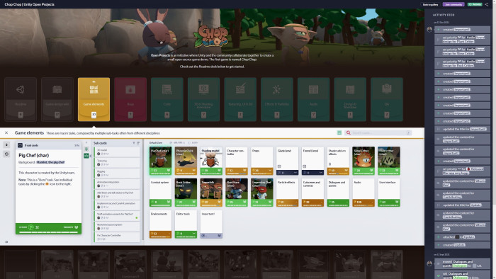 Mit Open Decks können Entwickler ihre Roadmap öffentlich machen, wie hier bei Open Projects, einem Gemeinschaftsprojekt der Spieleentwicklungssoftware Unity und deren Community. (Bild: Codecks.io/Screenshot: Florian Zandt)