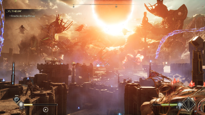 Stellenweise bietet das Spiel schicke Umgebungen mit toller Fernsicht. (Bild: Ascendant Studios/Screenshot: Golem.de)