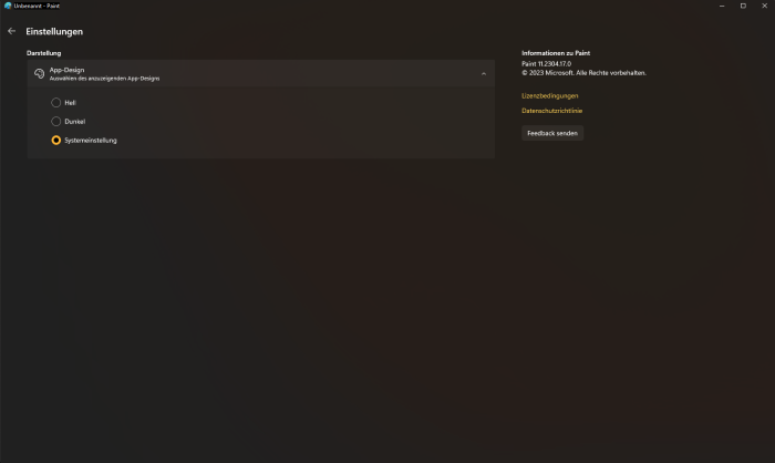 Paint im Dark Mode (Screenshot: Golem.de)