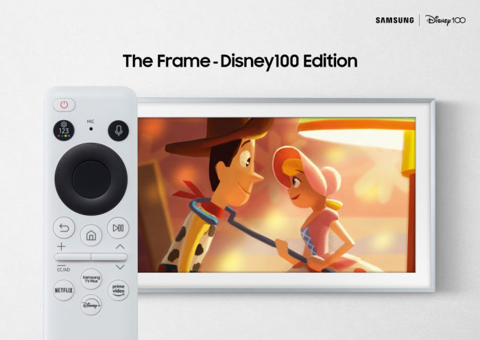 Die Fernbedienung des Disney-Frame erinnert an die Silhouette von Micky Maus. (Bild: Samsung)
