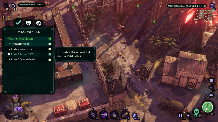 In einigen Einsätzen müssen wir Artefakte oder andere Objekte sammeln. (Bild: Mimimi Games/Screenshot: Golem.de)