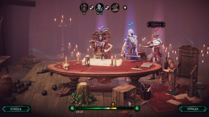 Vor Missionsbeginn wählen wir unsere Crew. (Bild: Mimimi Games/Screenshot: Golem.de)