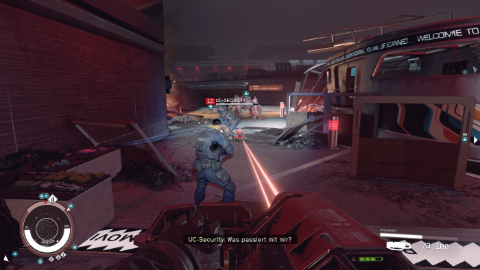 In einem Raumhafen kämpfen wir gegen außerirdische Monster. (Bild: Bethesda/Screenshot: Golem.de)