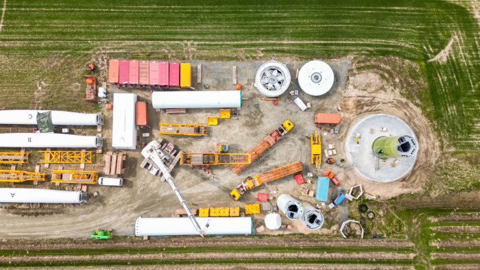 Der Windpark bei Aufbau von oben (Bild: DLR)
