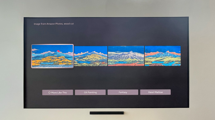 Per Alexa-Befehl und generativer KI einem Urlaubsfoto einen Holzstich-Look verleihen und als Bildschirmschoner auf dem Fernseher abspeichern – auf dem Amazon-Event klappte das gut. (Bild: Berti Kolbow-Lehradt)