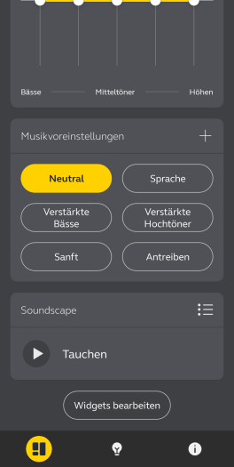 Jabras Sound+-App für Elite 10 mit vielen Einstellungen (Bild: Jabra/Screenshot: Golem.de)