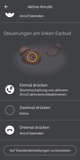 Jabras Sound+-App für Elite 10 mit vielen Einstellungen (Bild: Jabra/Screenshot: Golem.de)