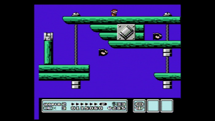 Um zum Endboss einer Welt zu gelangen, muss Mario zunächst den wild durch die Gegend schießenden Kanonen eines Luftschiffs ausweichen. (Bild: Nintendo/Screenshot: Medienagentur Plassma)