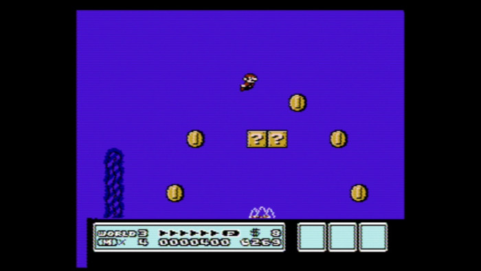 In der dritten Welt muss Mario häufig die Luft anhalten, während er durch die zahlreichen Unterwasserlevels schwimmt. (Bild: Nintendo/Screenshot: Medienagentur Plassma)