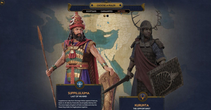 Alternativ können auch Hethiter oder Kanaanäer gespielt werden. (Screenshot: Werner Pluta/Golem.de)