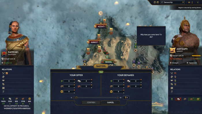 Kampf ist nicht die einzige Interaktion mit den Nachbarn. Es kann auch gehandelt werden. (Screenshot: Werner Pluta/Golem.de)