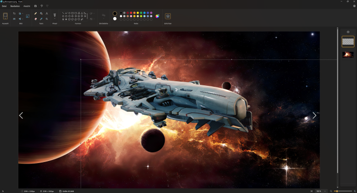 Durch die Schichten werden diverse interessante Collagen möglich. (Screenshot: Oliver Nickel/Golem.de)
