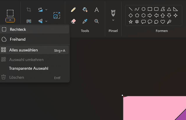 Das Auswahlmenü ist etwas zu verschachtelt. (Screenshot: Oliver Nickel/Golem.de)