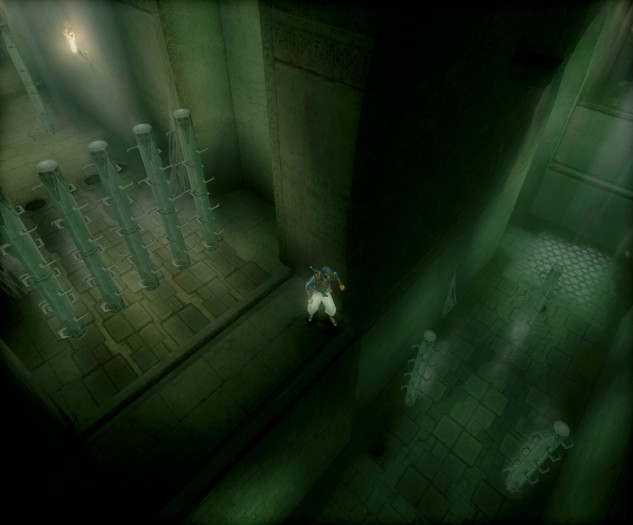 In manchen Situationen sieht man das Spielgeschehen nicht aus der Schulterperspektive des Prinzen, sondern zwecks besserer Übersicht von schräg oben. (Bild: Ubisoft/Screenshot: Medienagentur Plassma)