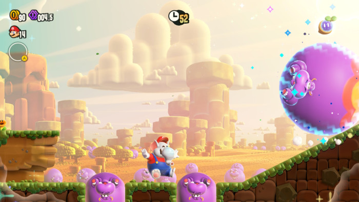 Hier hat eine Wunderblume eine Überraschung freigeschaltet. (Bild: Nintendo/Screenshot: Golem.de)