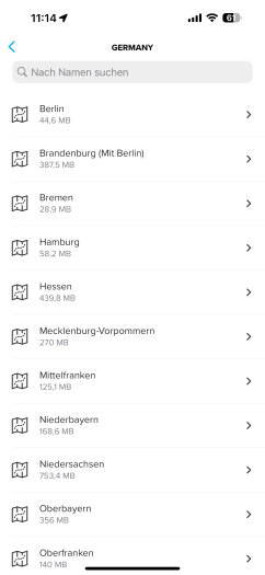 Deutschland ist in viele kleine Gebiete unterteilt. (Bild: Suunto/Screenshot: Golem.de)