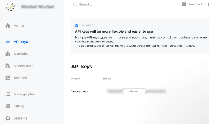 Der kostenlose API-Key für Kursdaten auf Twelvedata.com (Screenshot: Michael Schilli)