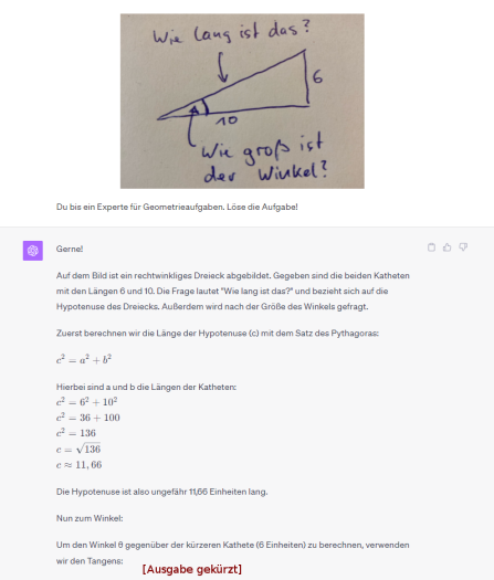 GPT-4V kann eine Aufgabe direkt aus einem Bild ableiten, erkennt dabei auch Handgeschriebenes zuverlässig und versteht Markierungen wie Pfeile oder Umrandungen. (Bild: Helmut Linde)