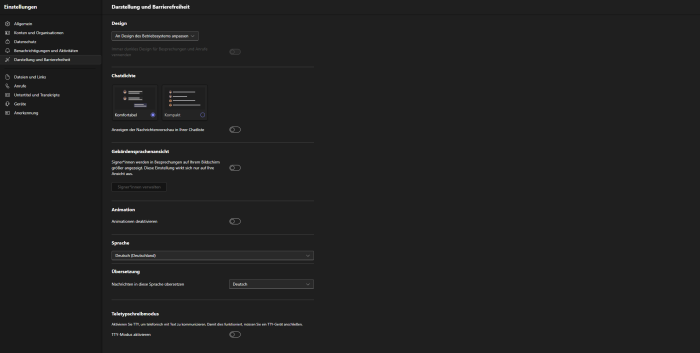 Einstellungen umsortiert (Screenshot: Oliver Nickel/Golem.de)